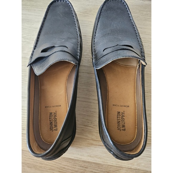Johnston & Murphy Nichols Black Leather Penny Loafers Driving Shoe Men\'s Size 11 main image 9